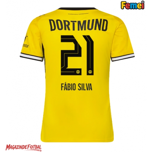 Borussia Dortmund Fabio Silva #21 Tricou Fotbal Replică 2026-27 Femei Acasa Borussia Dortmund Fabio Silva #21 Tricou Fotbal Replică 2026-27 Femei Acasa